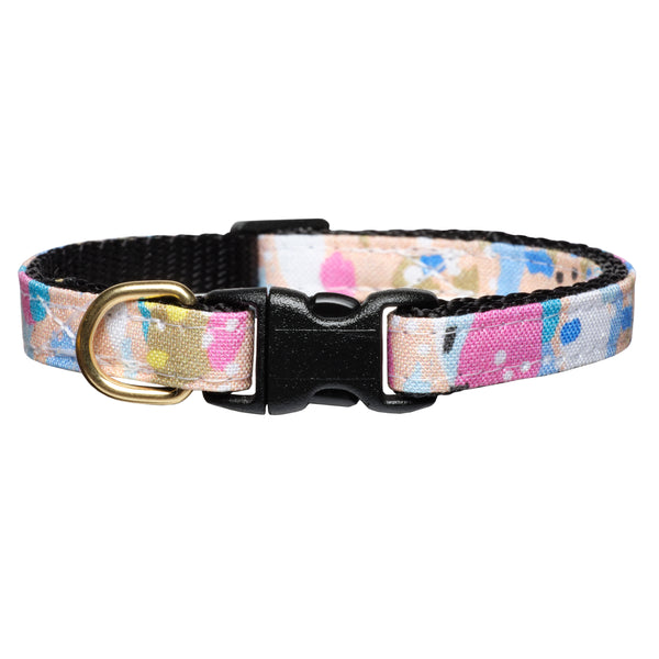 Pastel cat collar with abstract print