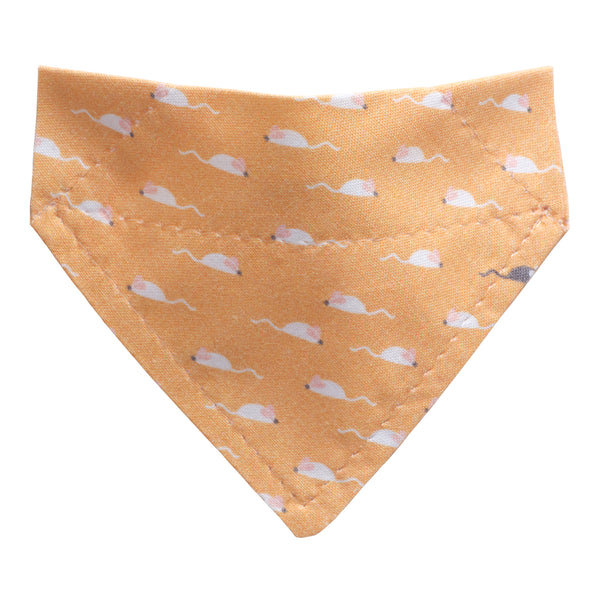 Orange with tiny mice print cat or small dog bandana