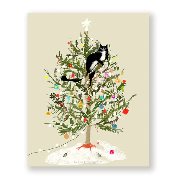 Christmas Tree Cat Card